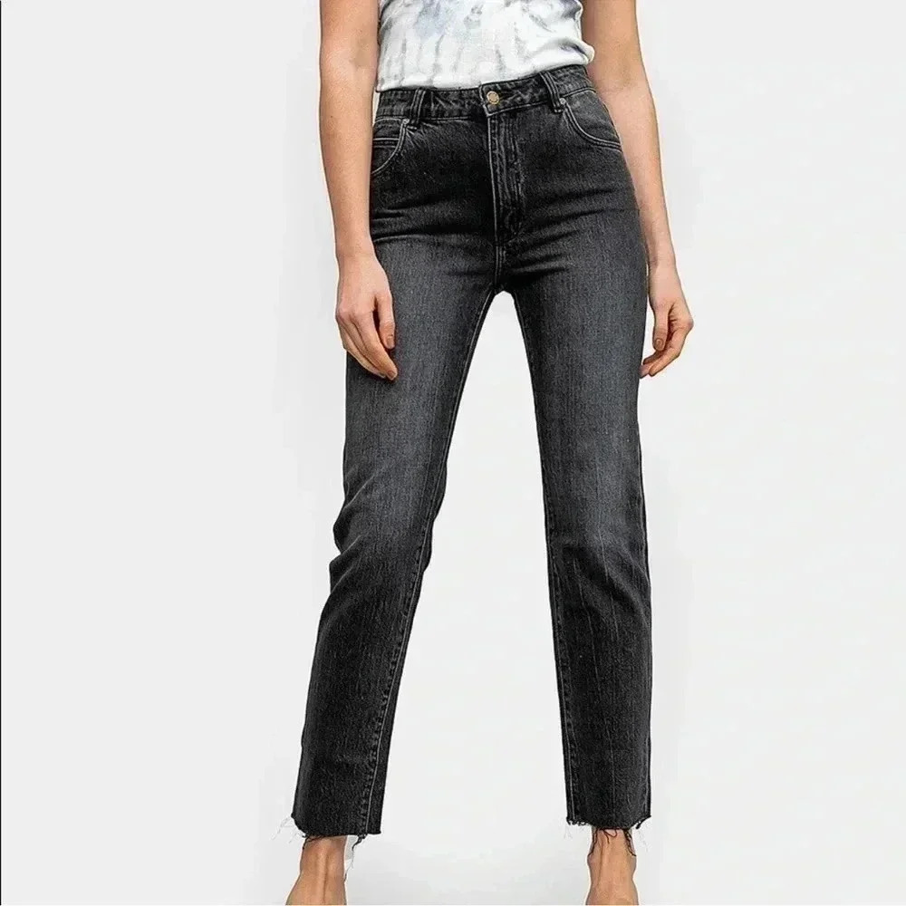 Rolla’s  Miller Slim Fit Mid-High Rise Jeans Dark Grey Denim Size 26